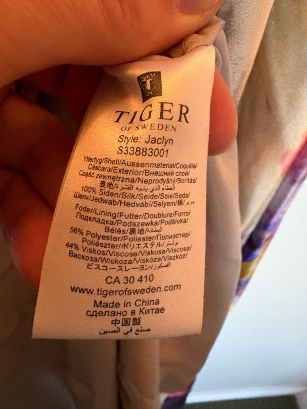 Tiger of Sweden 100 % Silk Floral Slip Dress in Cream and Multicolor size 34 - Picture 8 of 9
